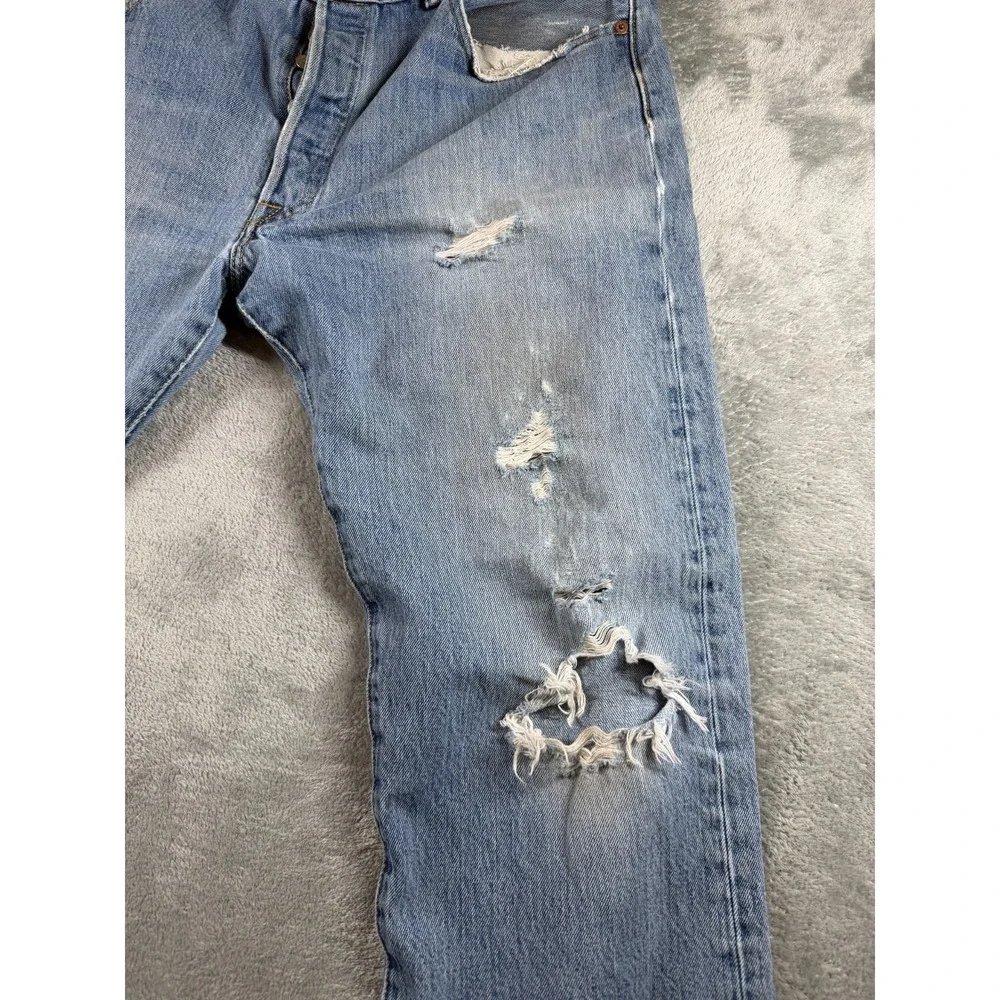 Levi's 501 Jeans 38x34‎ Distressed Grunge Y2K Skater Light Wash